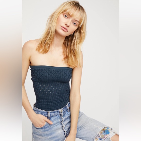 Free People Tops - Free People Womens Seamless Strapless Sheer Honey Textured Tube Top
